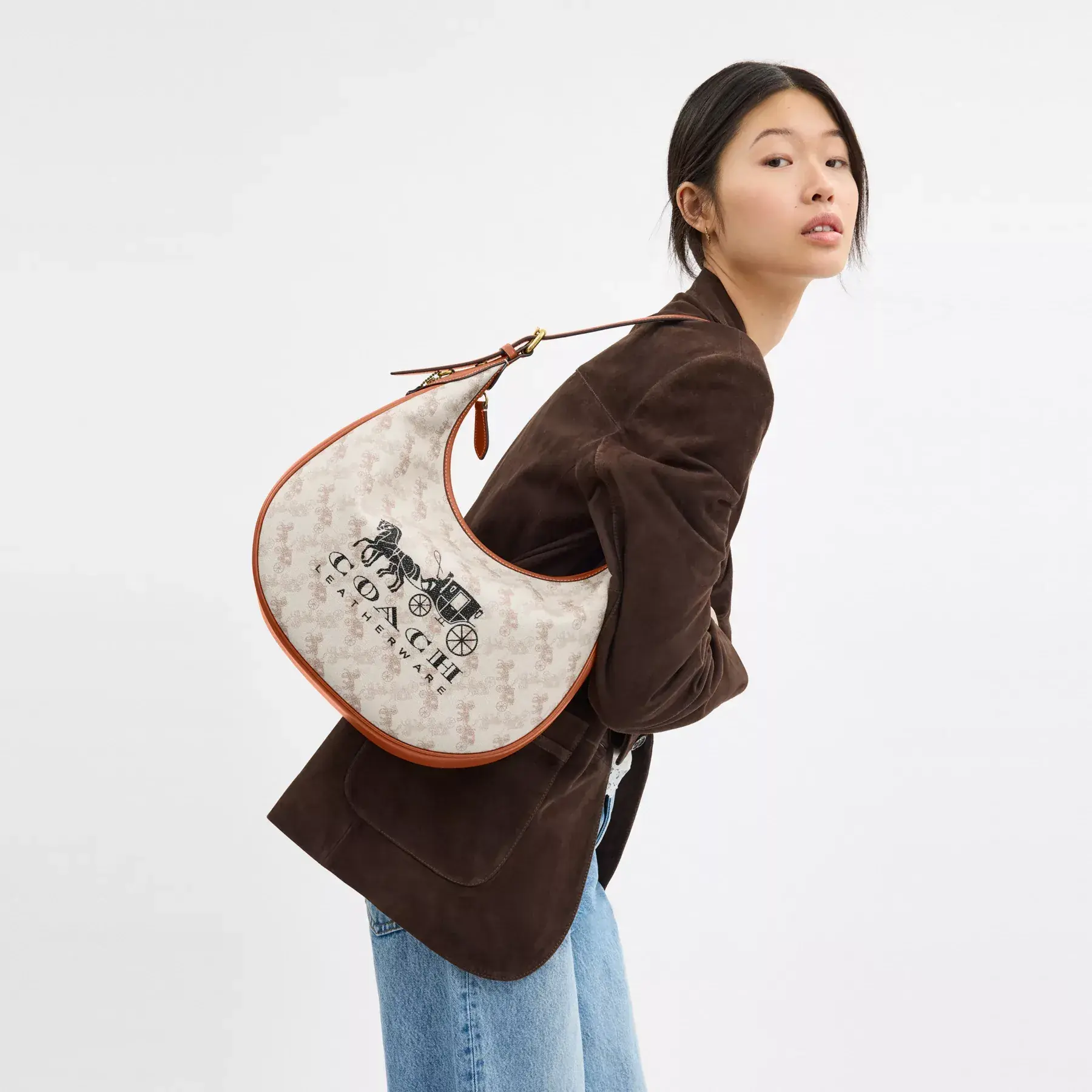 Ace Hobo Bag With Horse And Carriage Print Ace Hobo Bag With Horse And Carriage Print