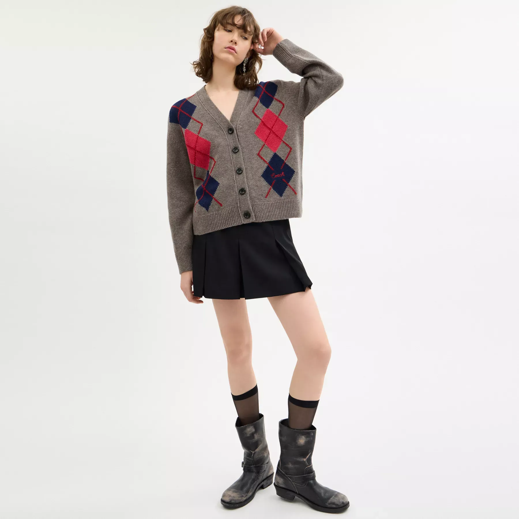 Argyle Cardigan Sweater