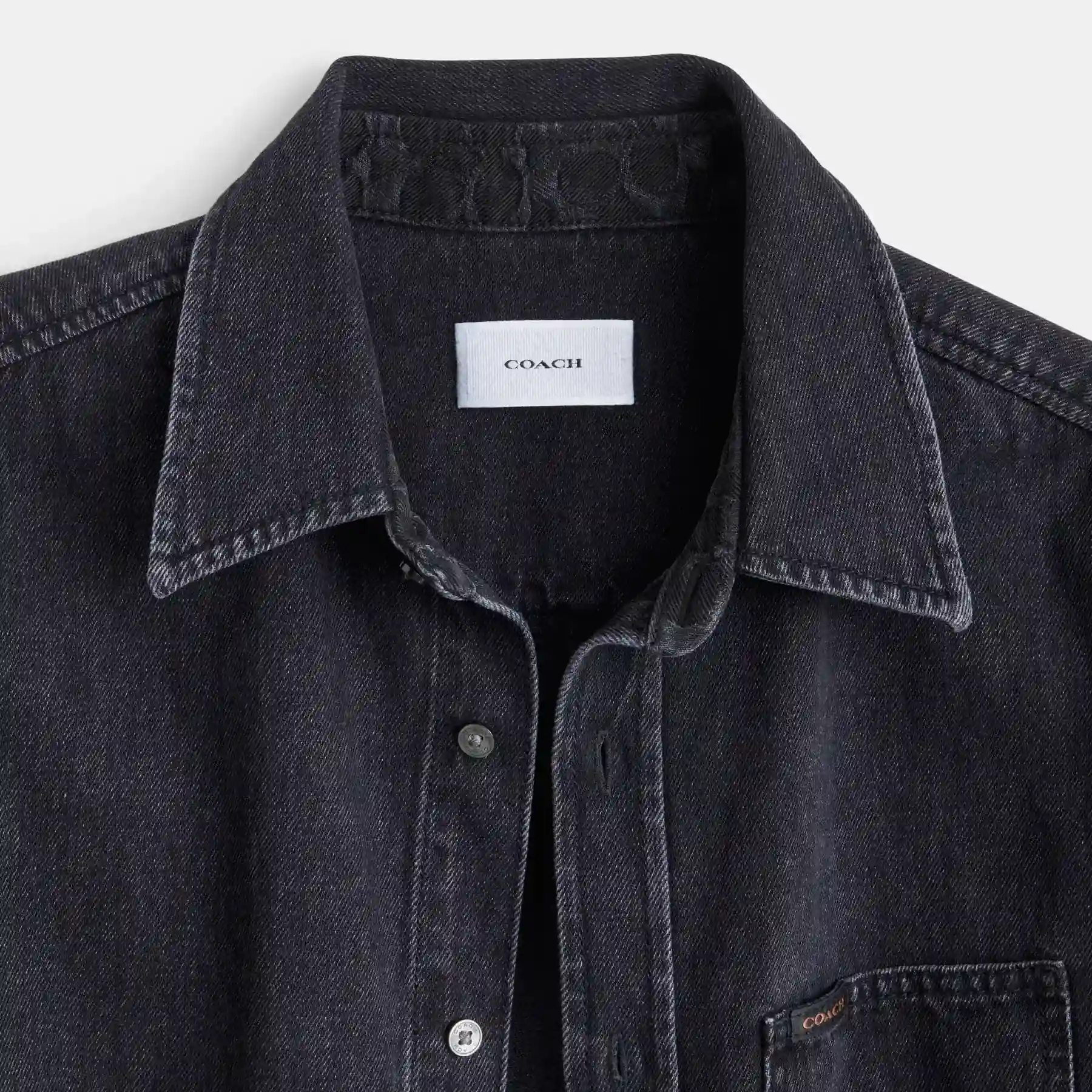 Black Denim Shirt In Organic Cotton Black Denim Shirt In Organic Cotton