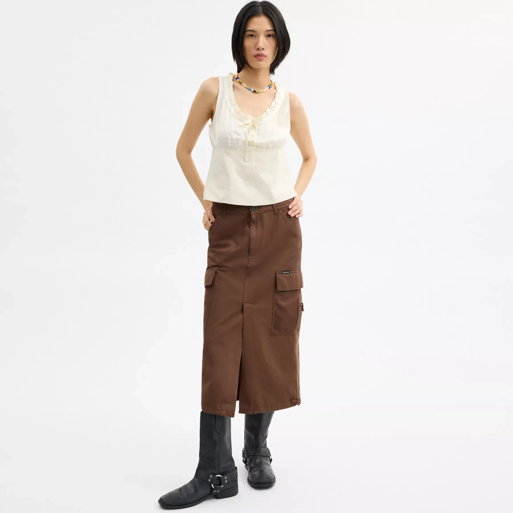 Cargo Maxi Skirt In Organic Cotton