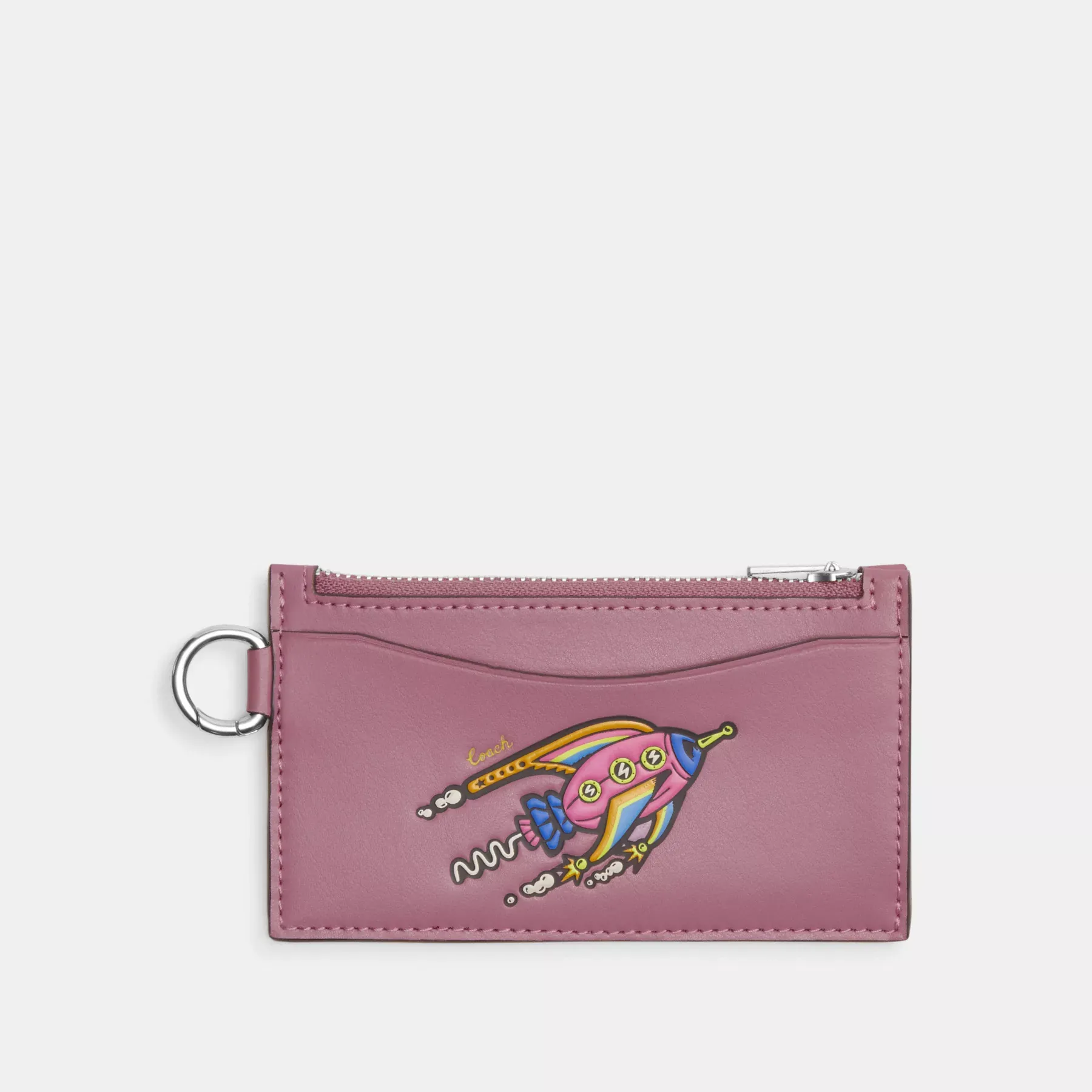 Cosmic Coach Zip Card Case With Rocket