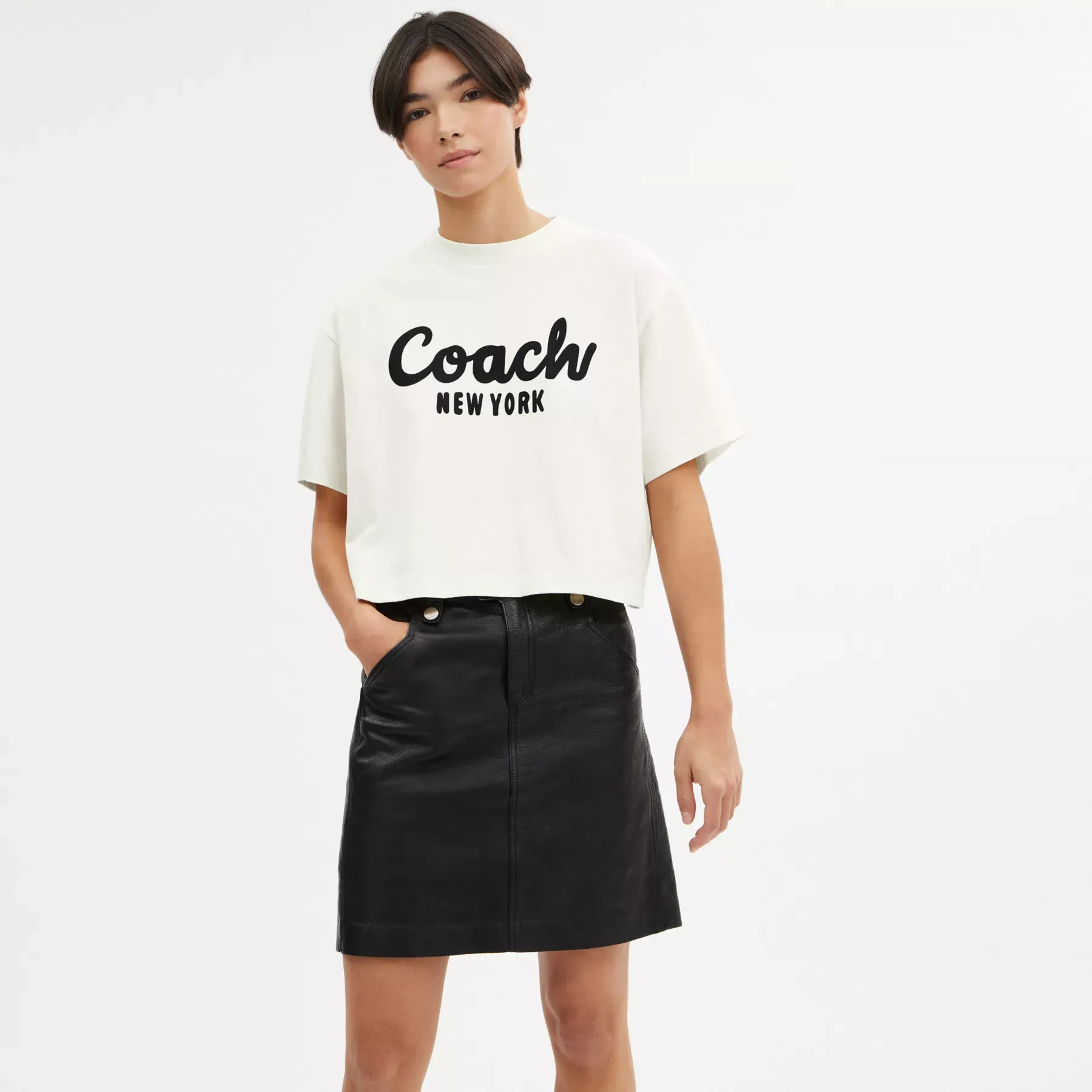 Cursive Signature Cropped T-Shirt