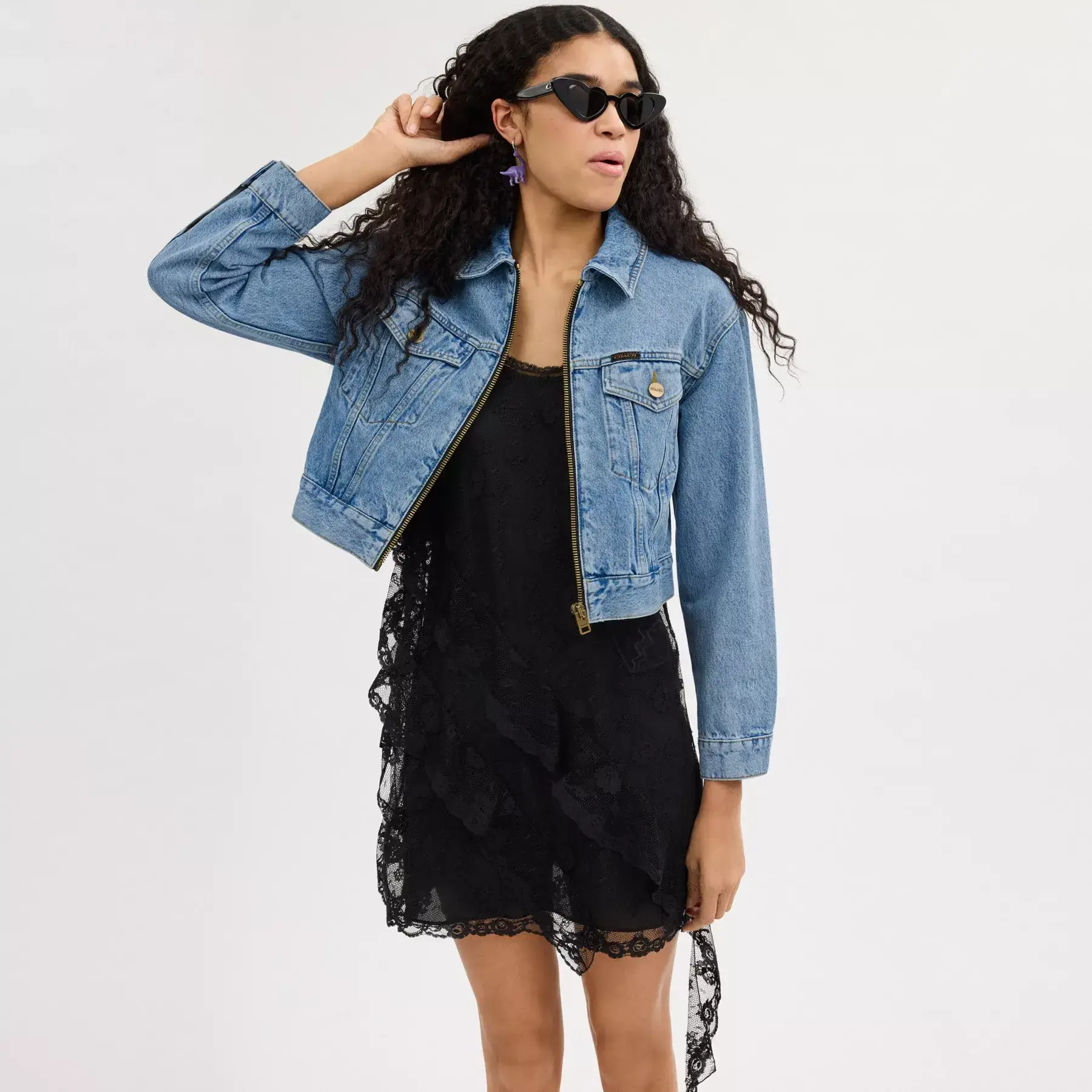 Denim Crop Jacket In Organic Cotton