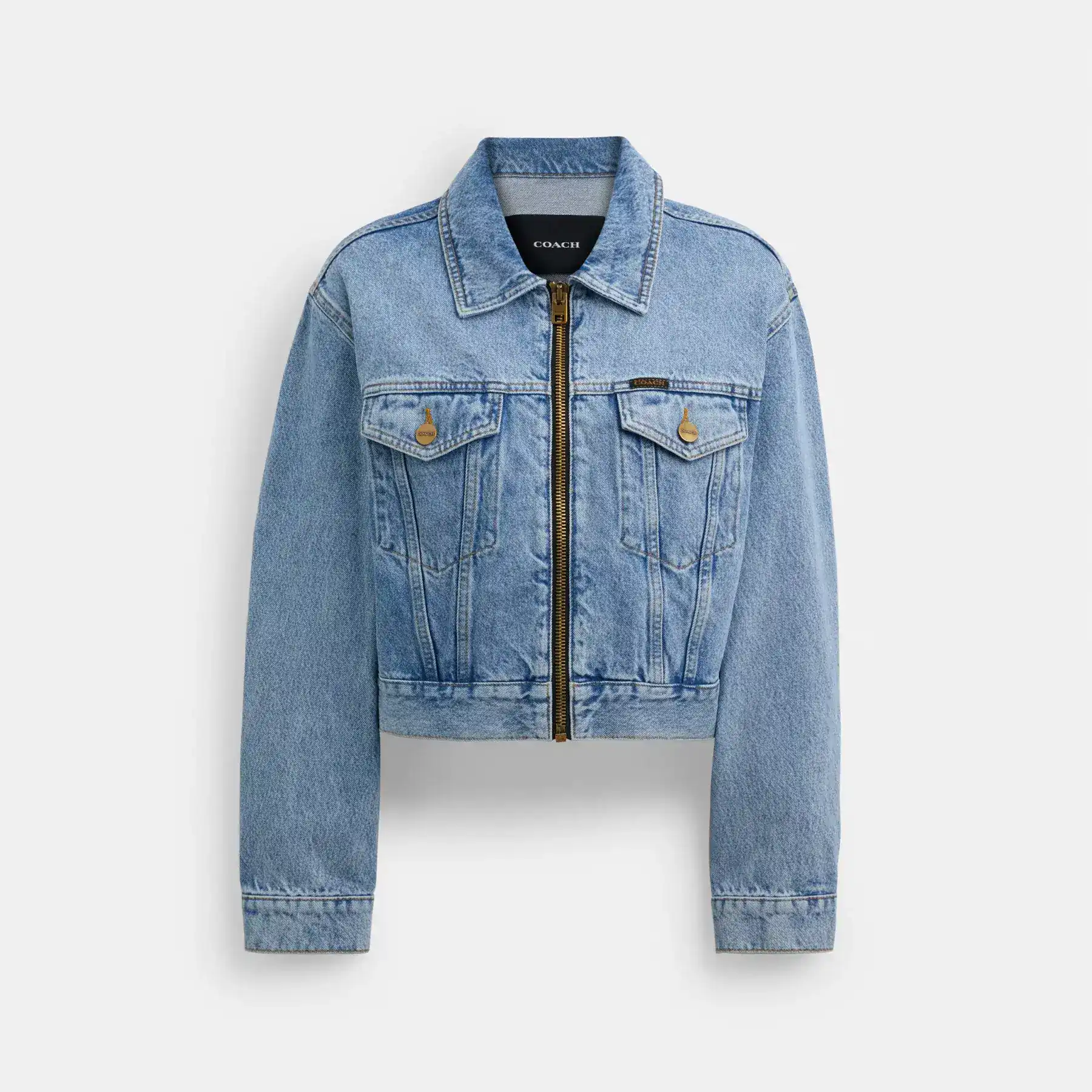 Denim Crop Jacket In Organic Cotton