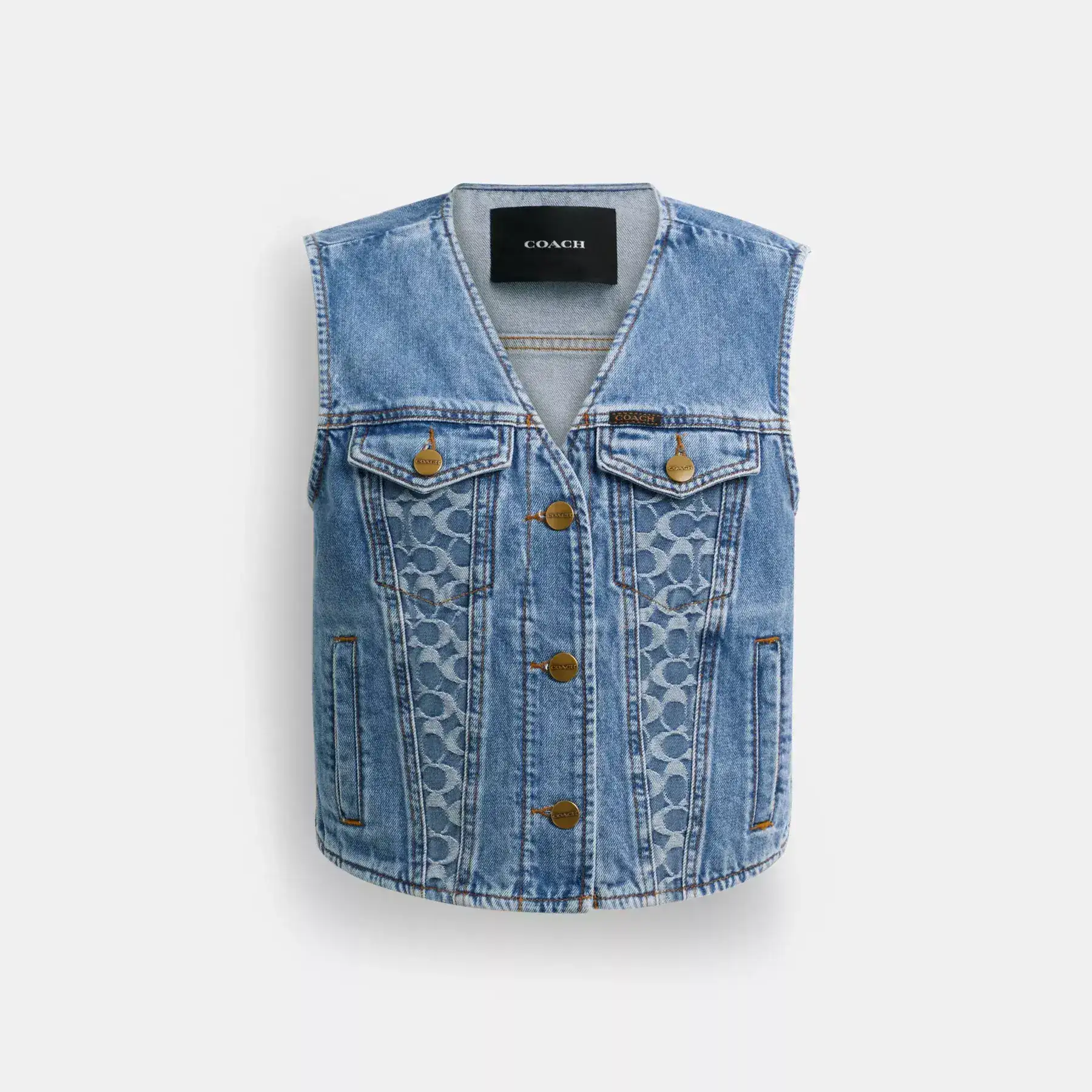 Denim Vest In Organic Cotton