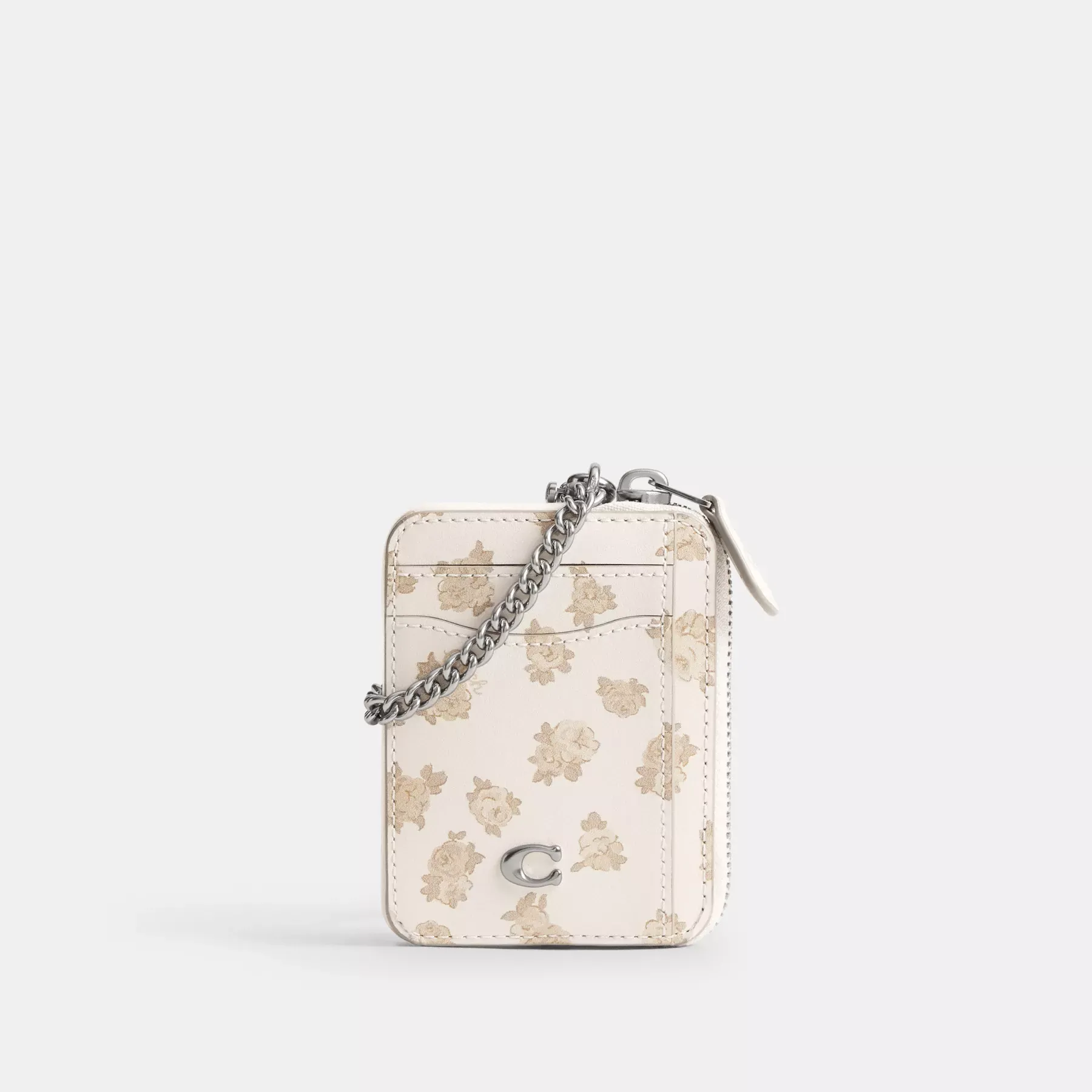 Essential Chain Card Case With Floral Print