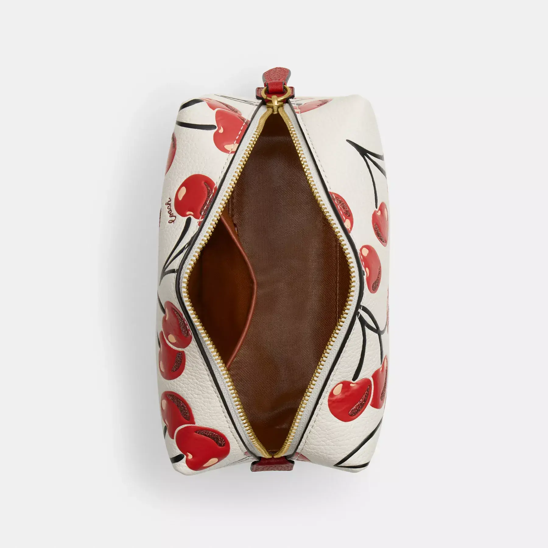 Essential Cosmetic Pouch With Cherry Print Essential Cosmetic Pouch With Cherry Print