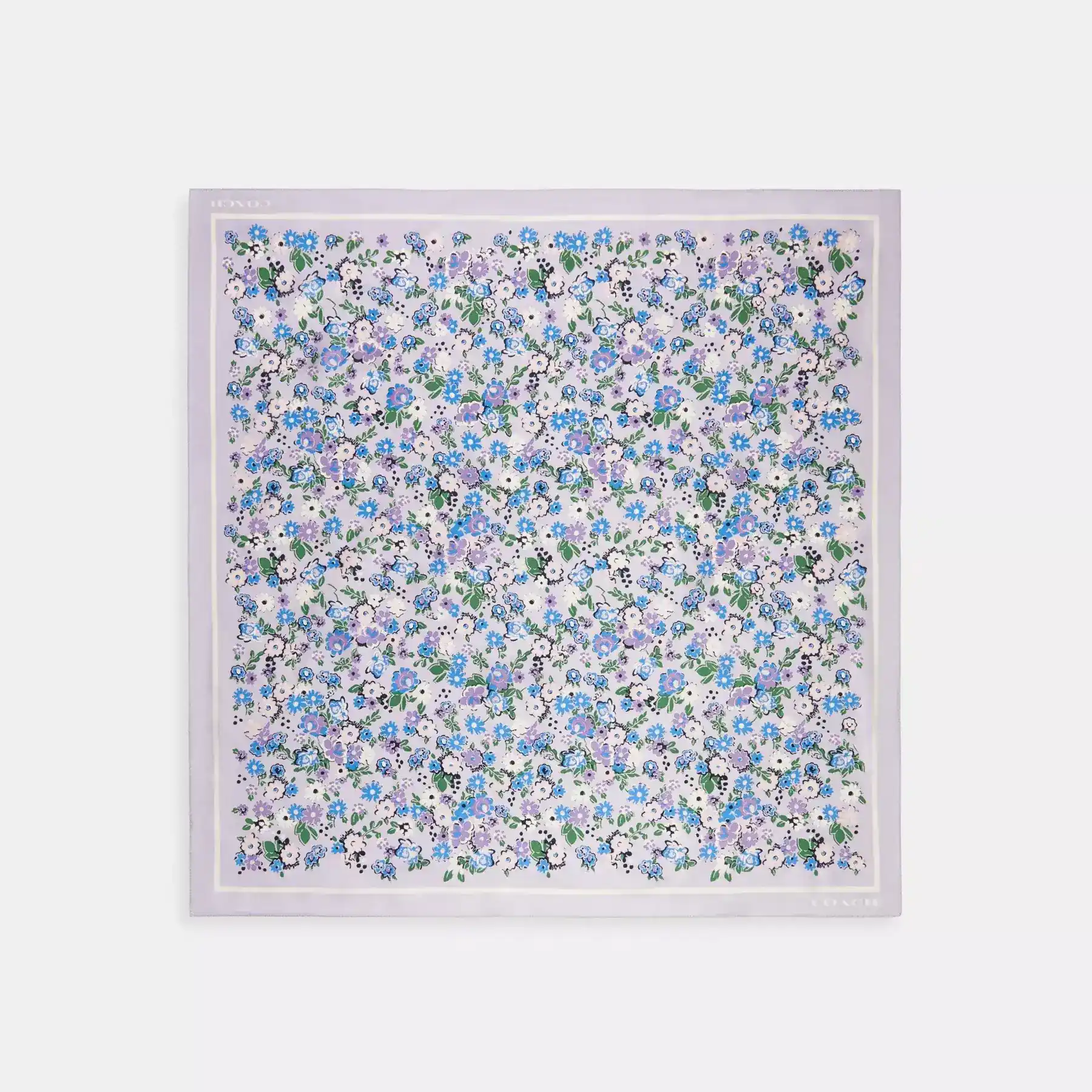 Floral Print Silk Square Scarf