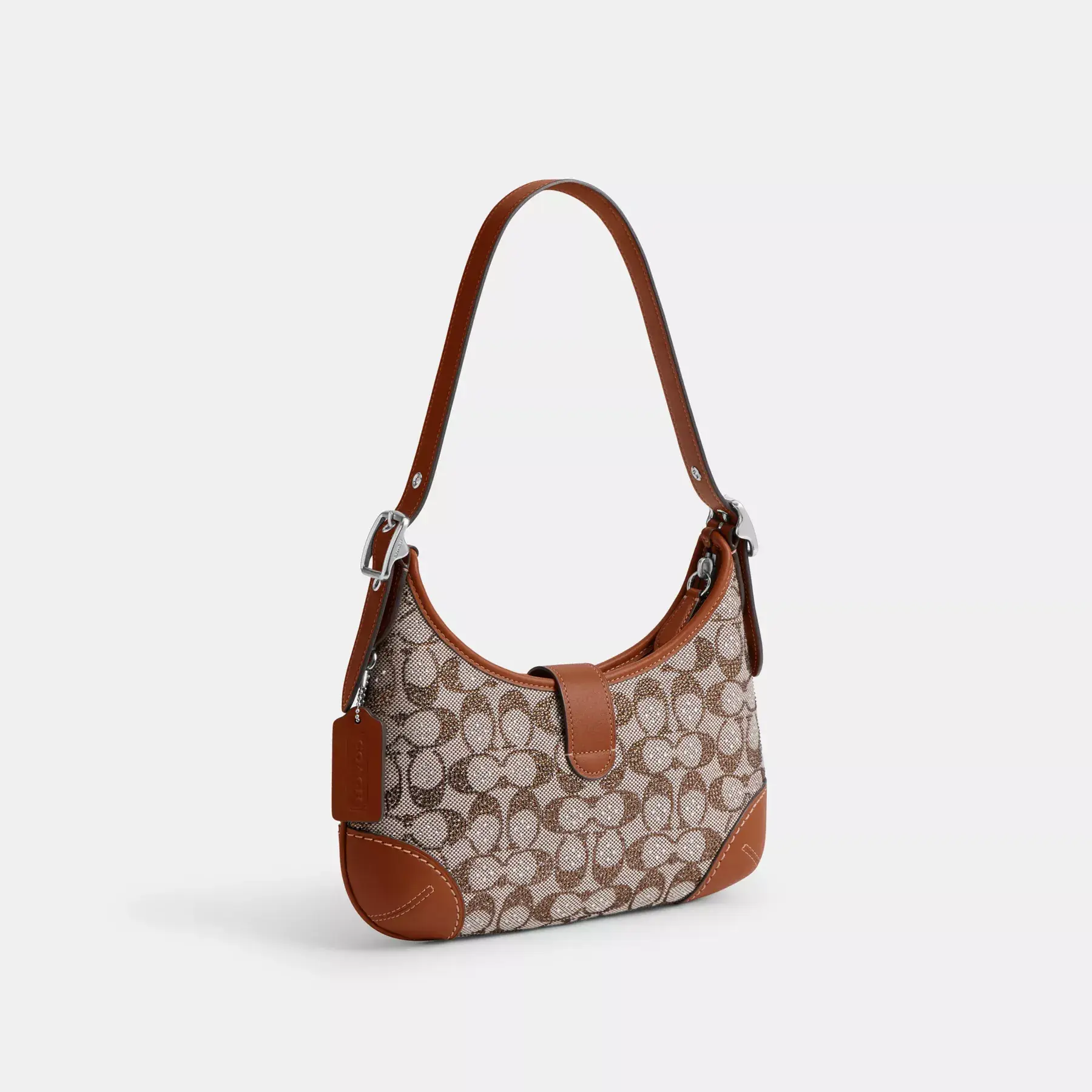 Hamptons Hobo Bag In Crystal Signature Jacquard