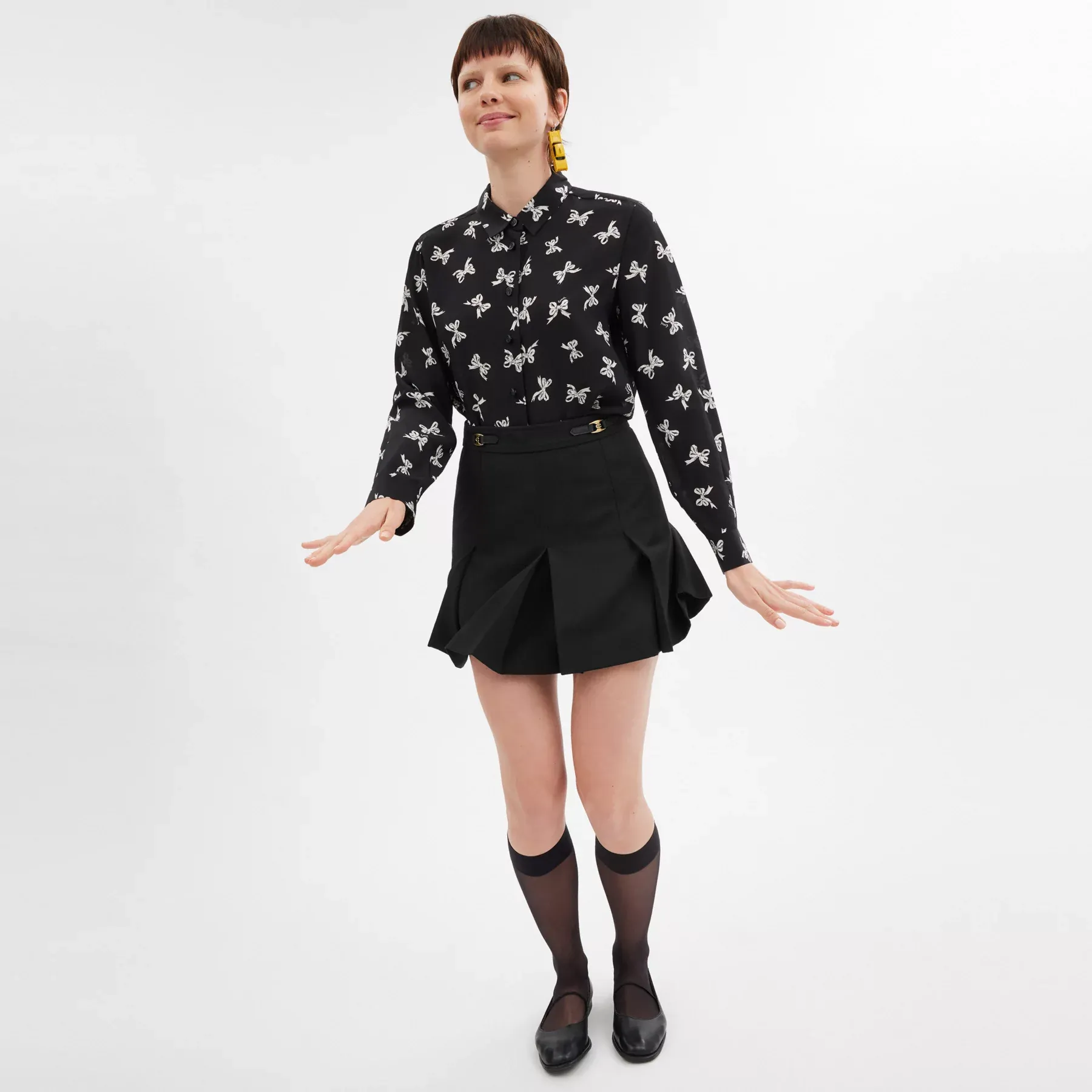 Heritage C Pleated Mini Skirt