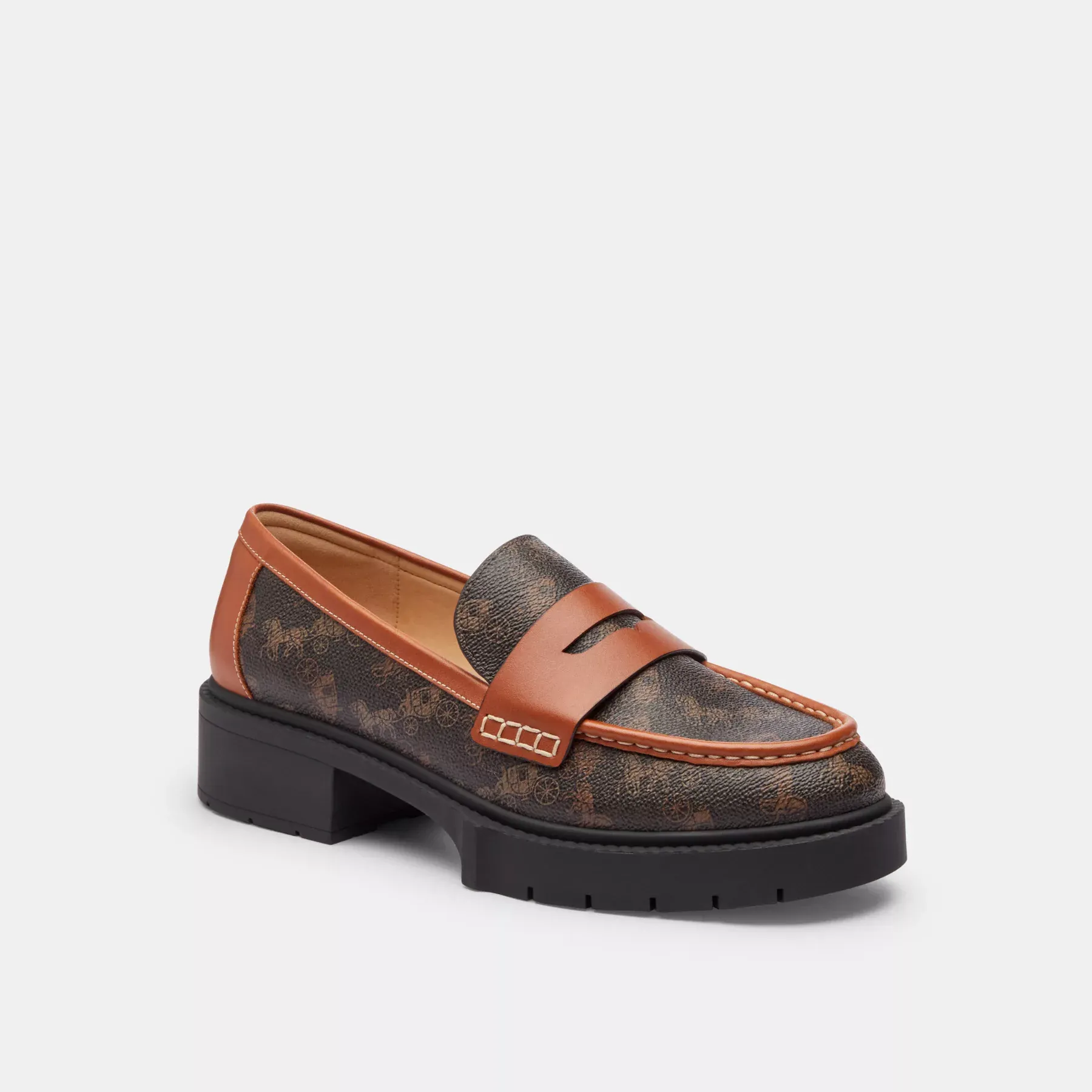 Leah Loafer With Horse And Carriage Print