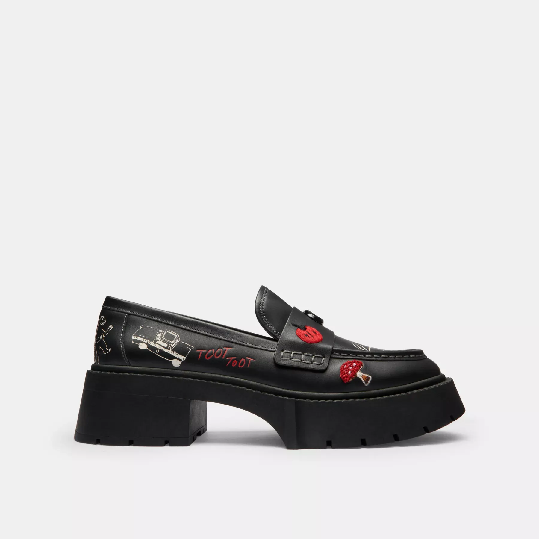 Leah Platform Loafer With Sketch Print