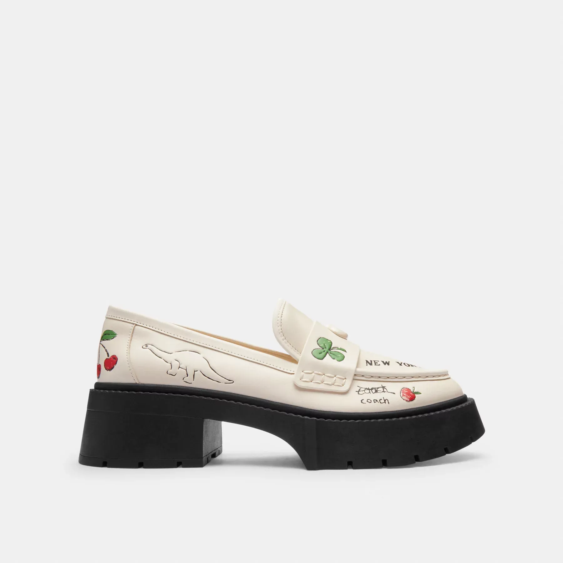 Leah Platform Loafer With Sketch Print