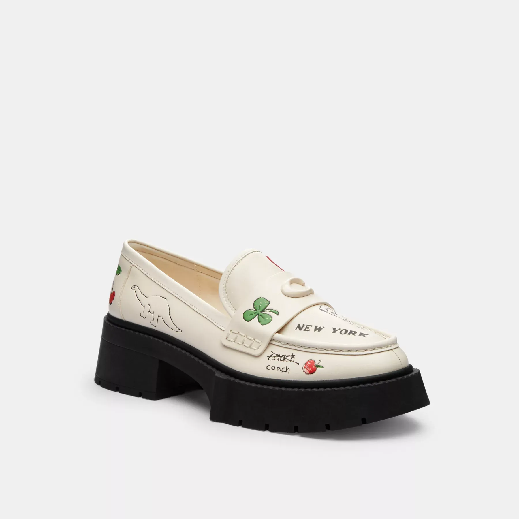 Leah Platform Loafer With Sketch Print