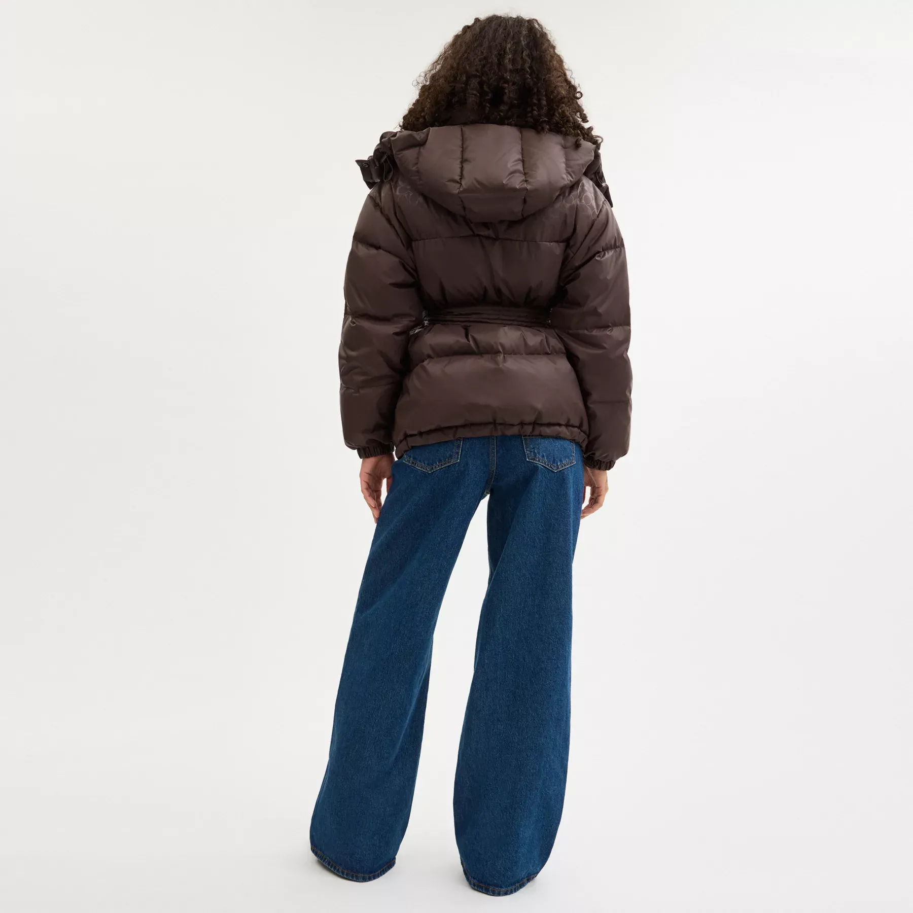Mid Length Belted Down Jacket In Recycled Polyamide Mid Length Belted Down Jacket In Recycled Polyamide