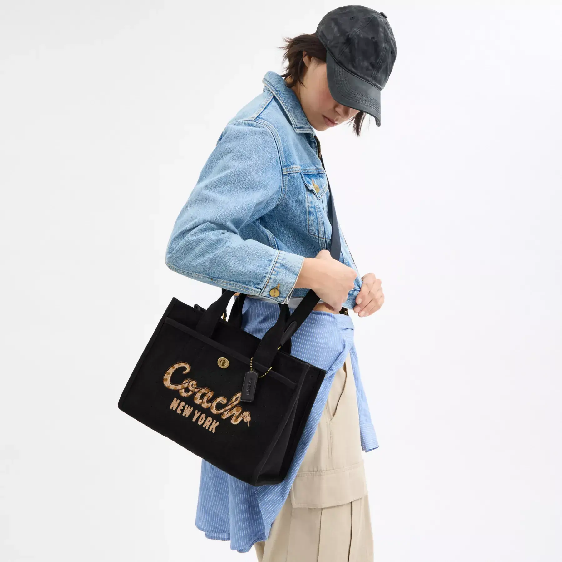 New Year Cargo Tote Bag With Coach Snake Script New Year Cargo Tote Bag With Coach Snake Script