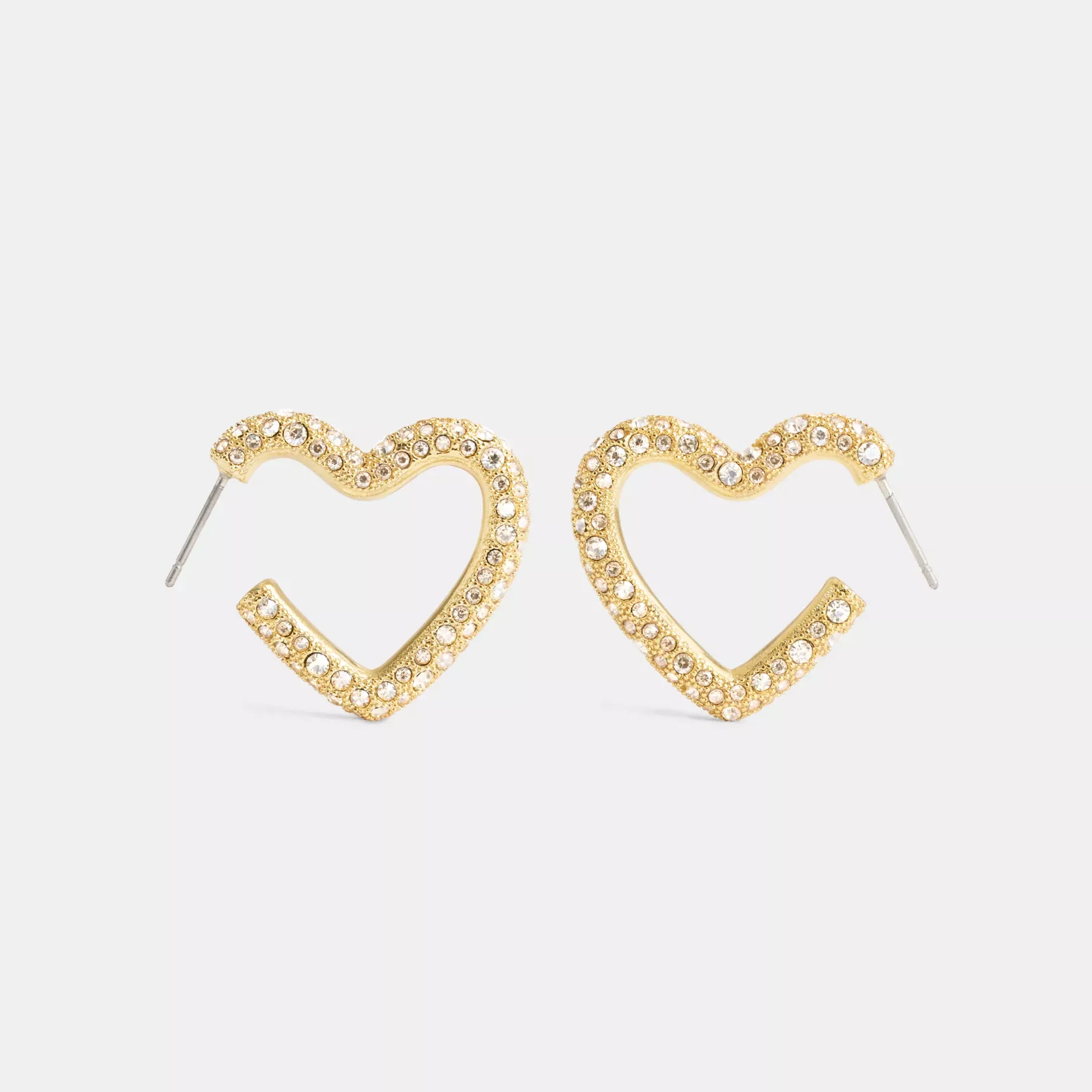 Pavé Heart Hoop Earrings