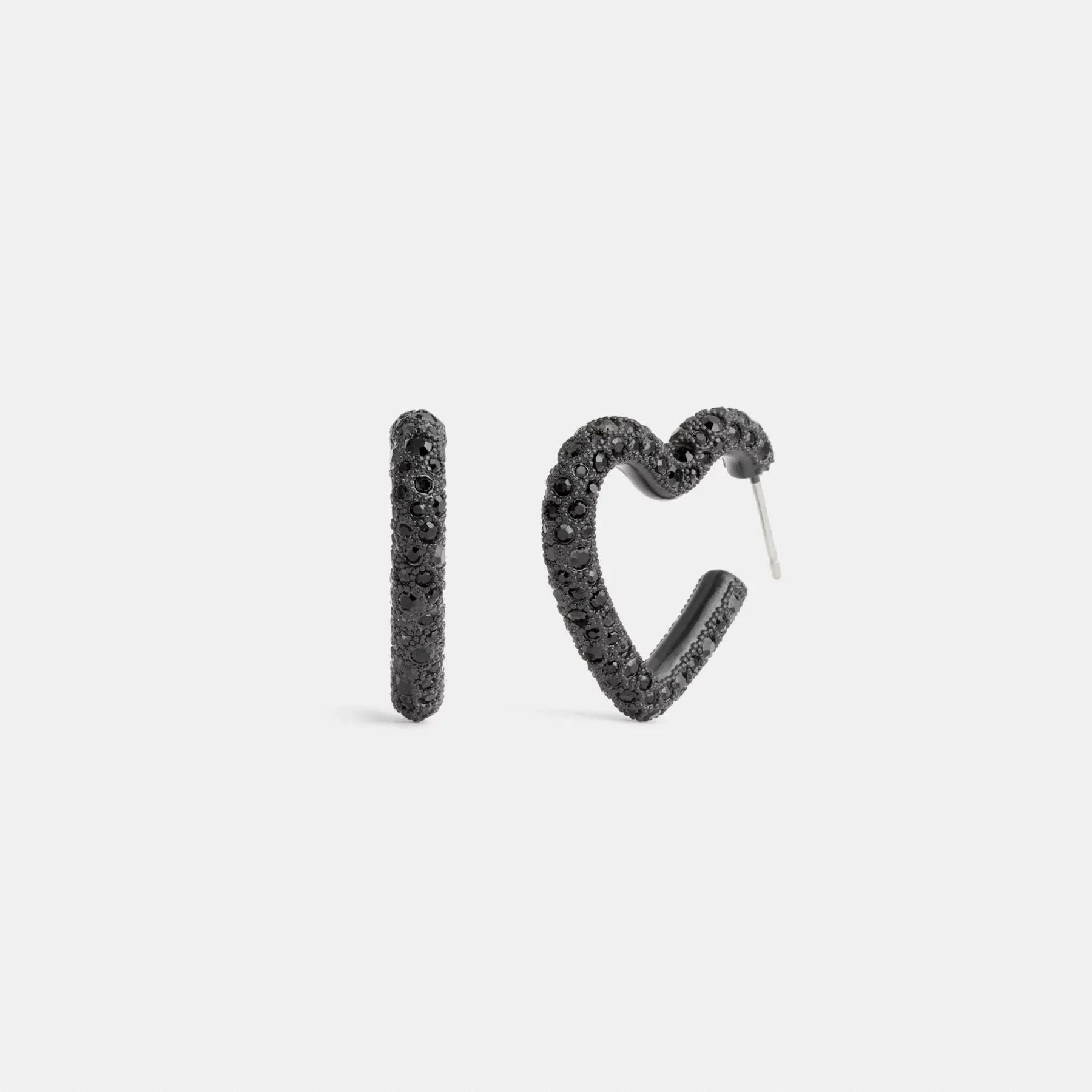 Pavé Heart Hoop Earrings