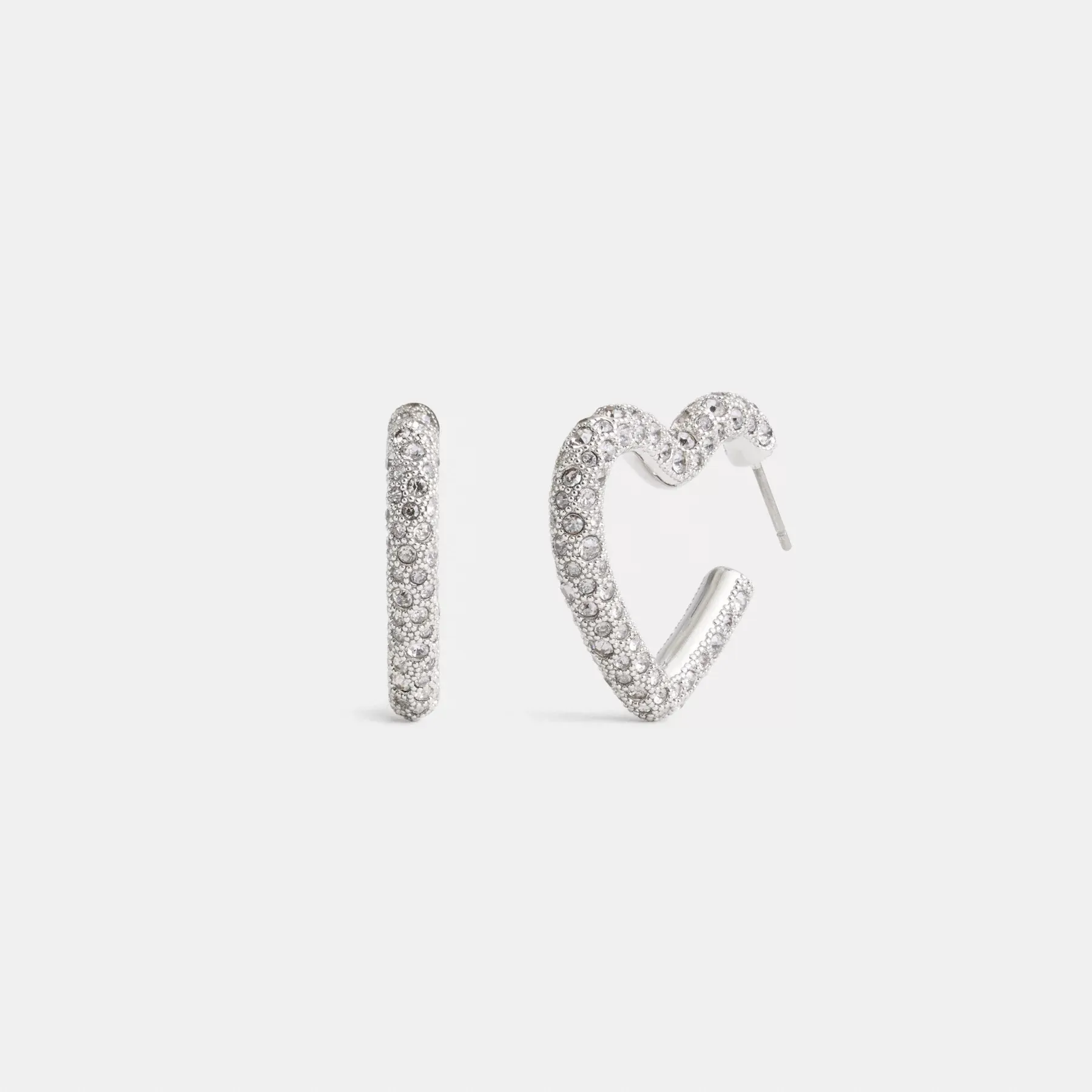Pavé Heart Hoop Earrings
