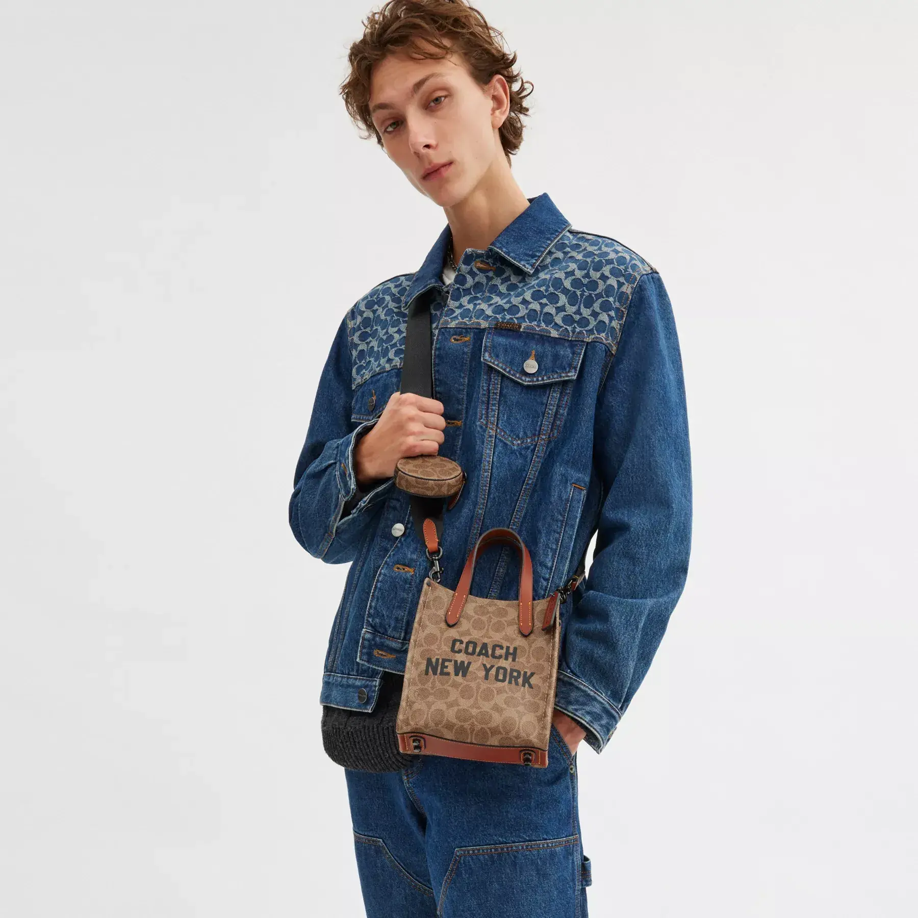 Relay Tote Bag 17 In Signature Canvas With Coach Graphic Relay Tote Bag 17 In Signature Canvas With Coach Graphic