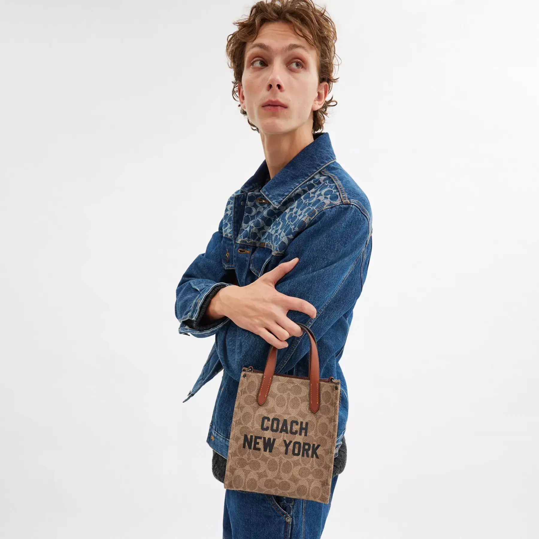 Relay Tote Bag 17 In Signature Canvas With Coach Graphic Relay Tote Bag 17 In Signature Canvas With Coach Graphic