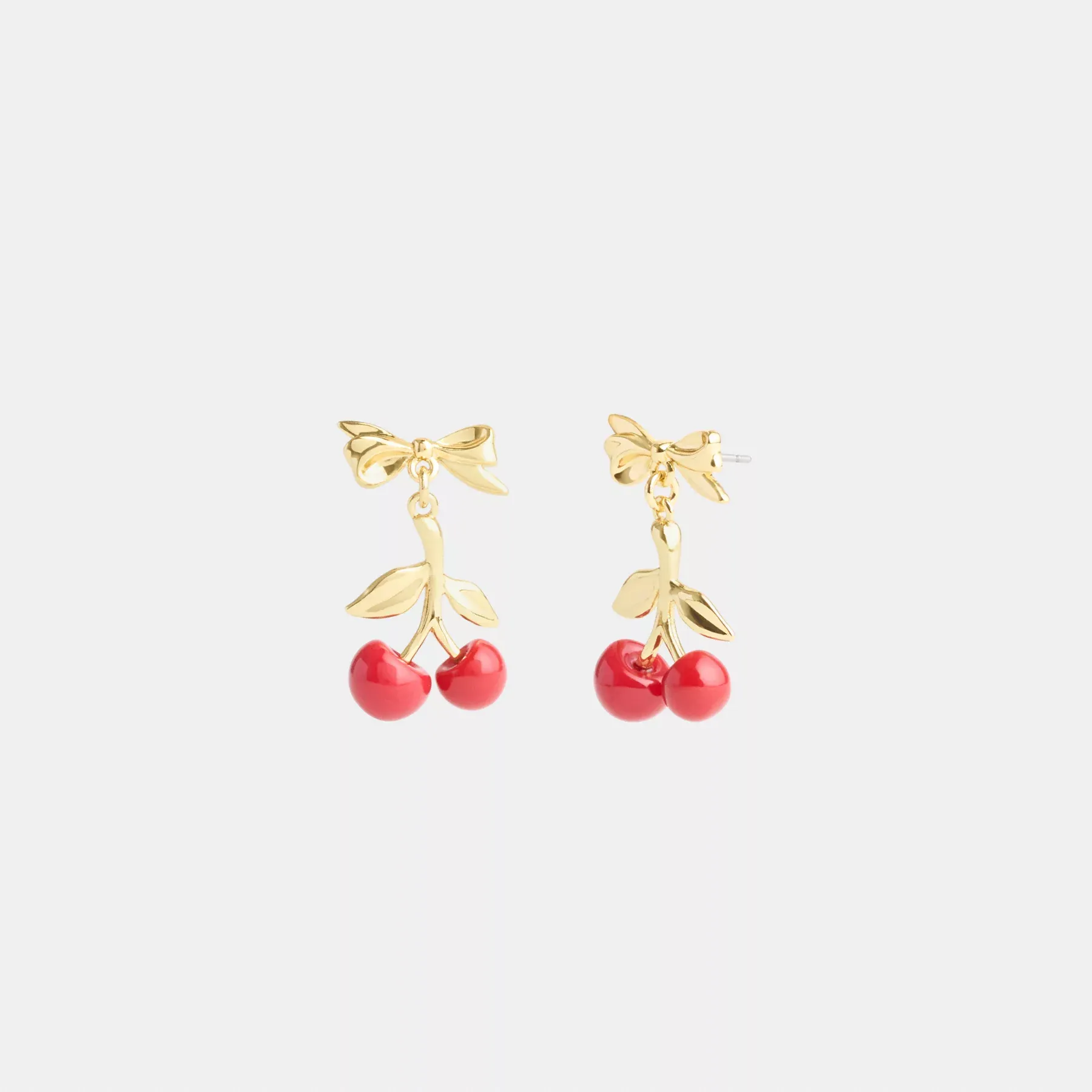 Resin Cherry Bow Earrings