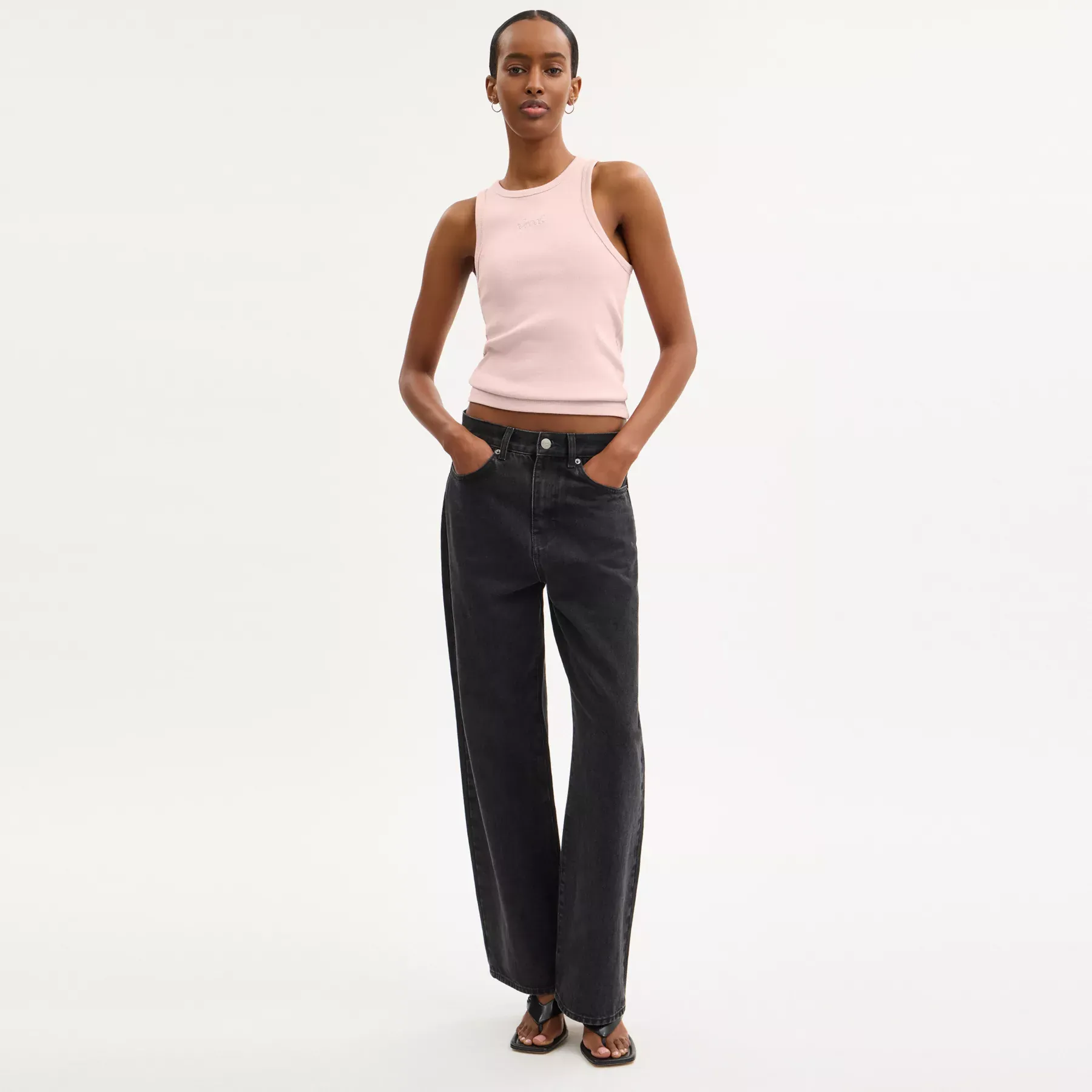 Ribbed Coach Script Tank Top