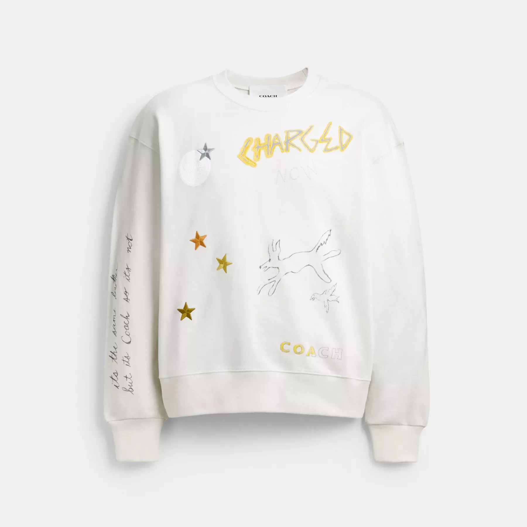 Shrunken Sketch Print Crewneck Sweatshirt