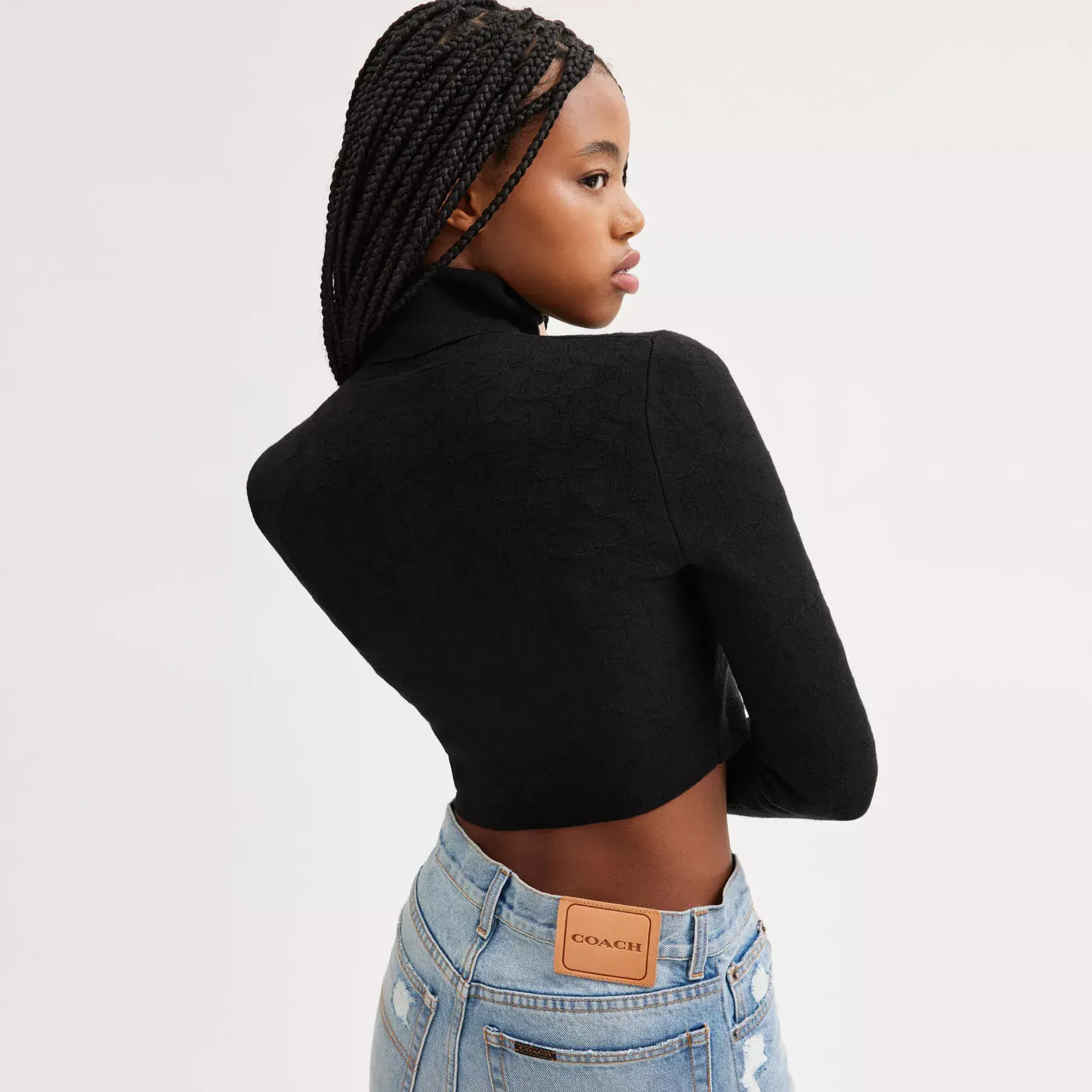 Signature Knit Cropped Turtleneck Signature Knit Cropped Turtleneck