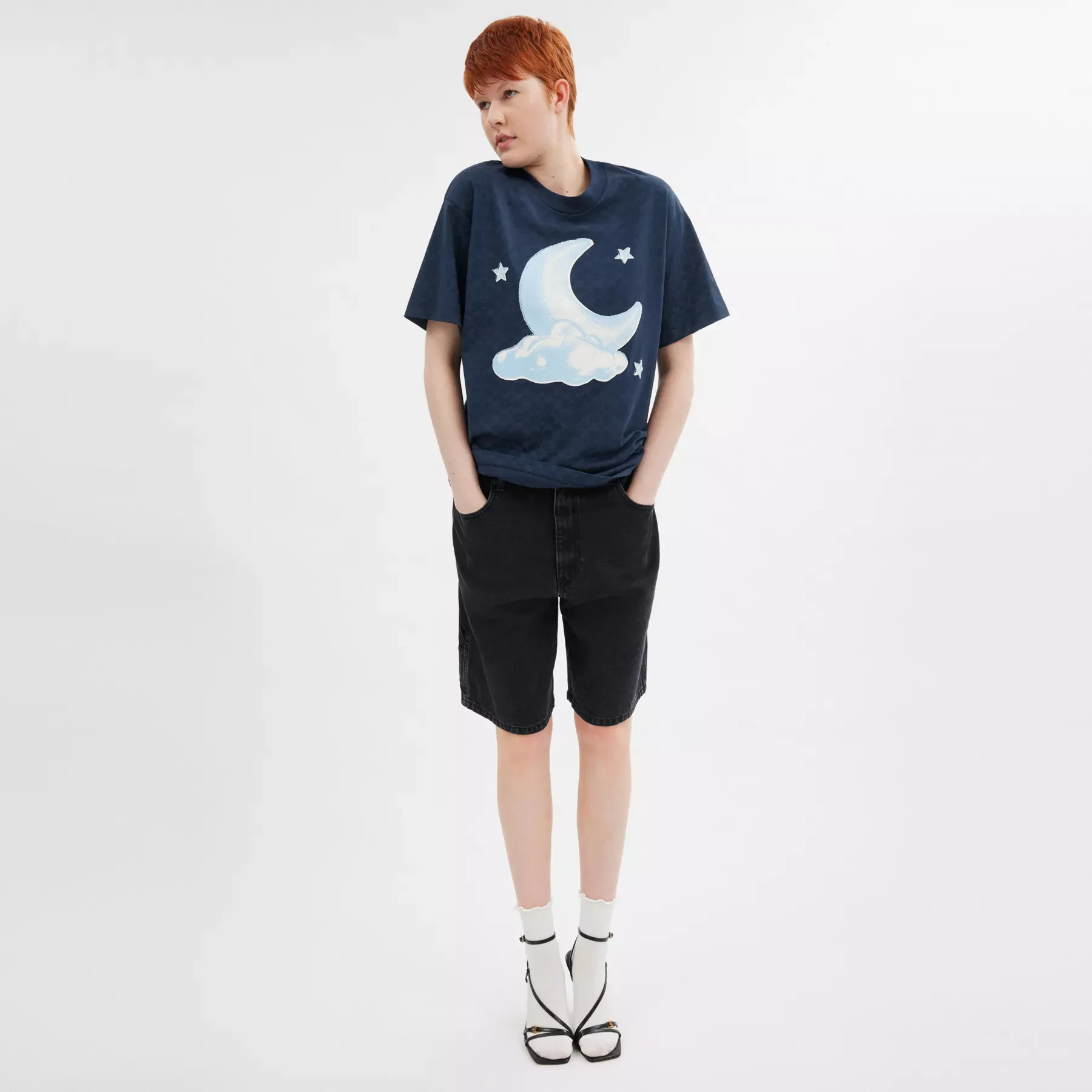 Signature Moon Relaxed T-Shirt In Organic Cotton Signature Moon Relaxed T-Shirt In Organic Cotton