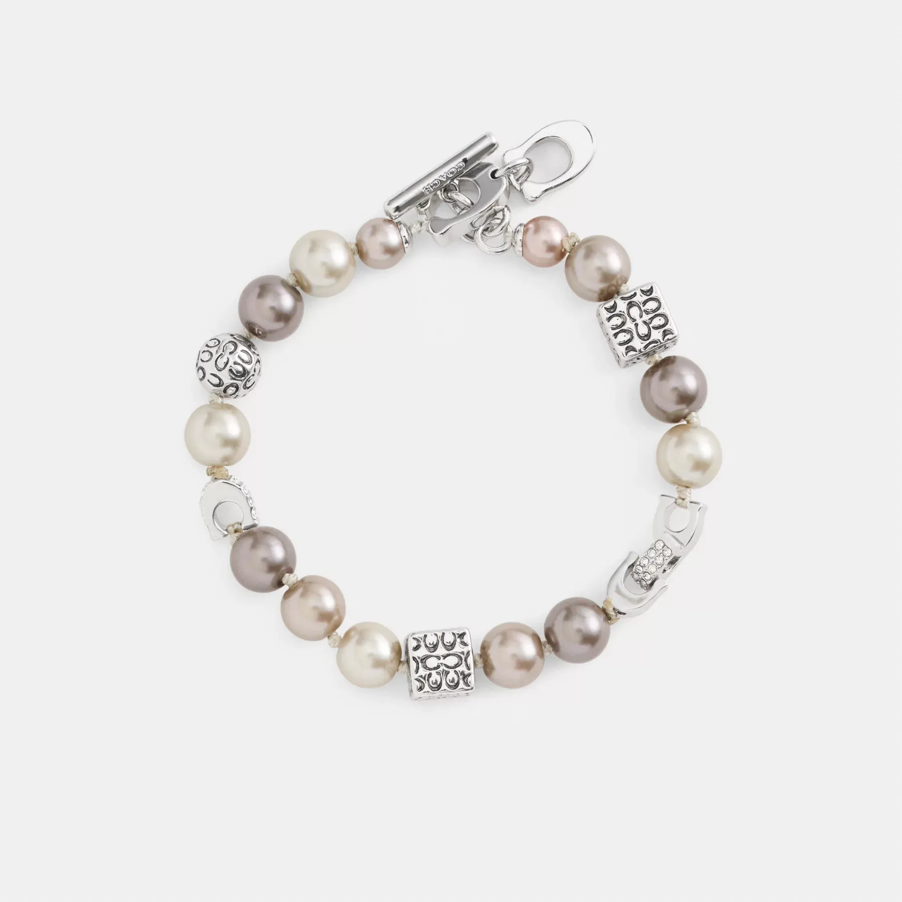 Signature Pearls And Metal Bracelet