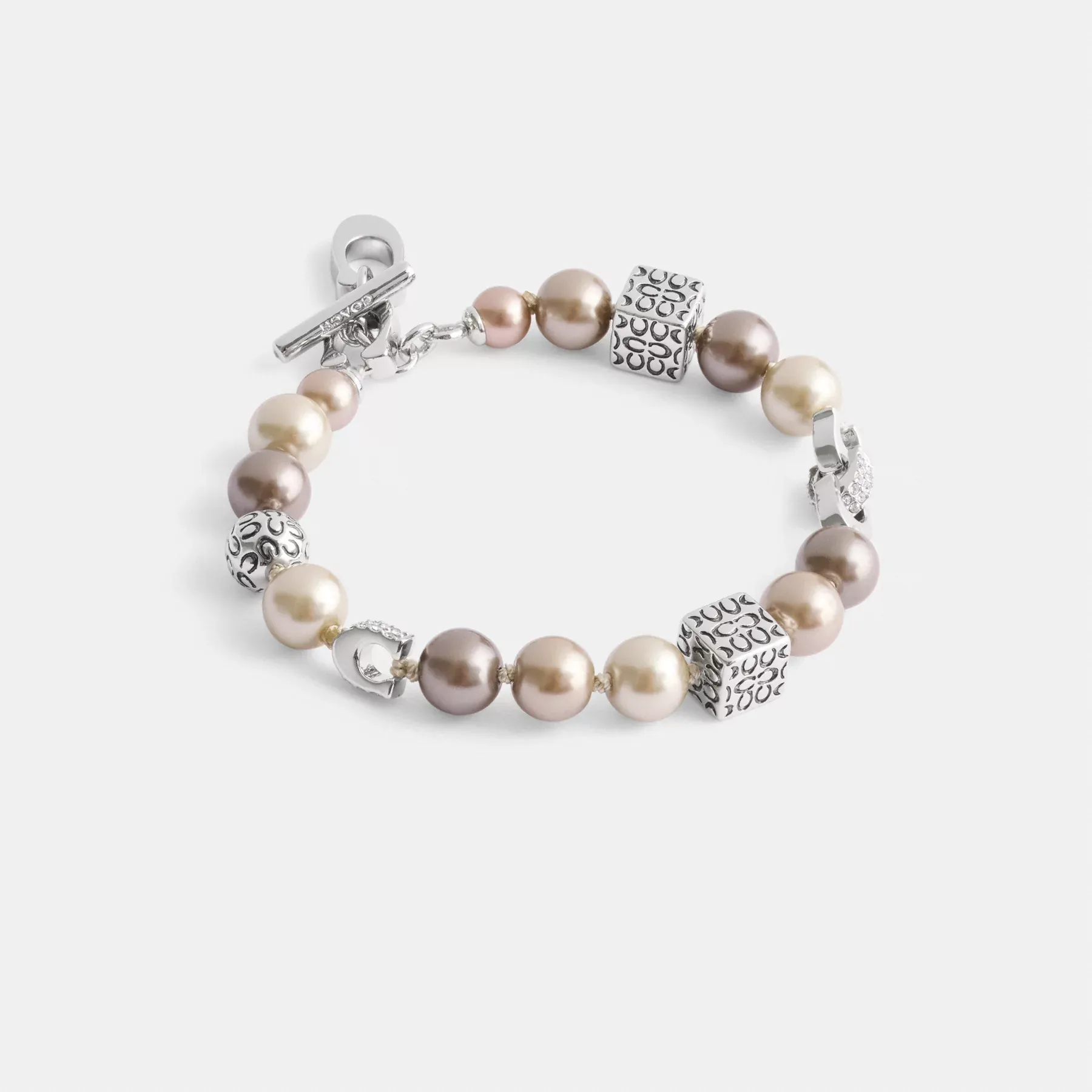 Signature Pearls And Metal Bracelet
