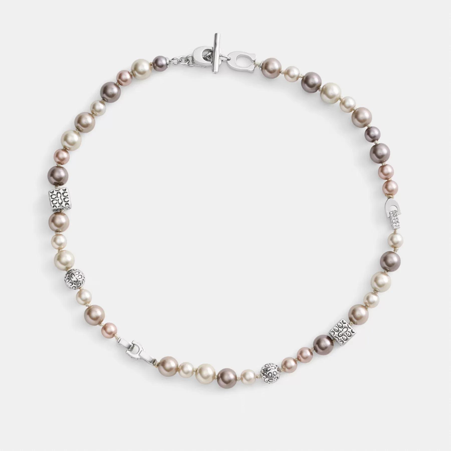 Signature Pearls And Metal Necklace