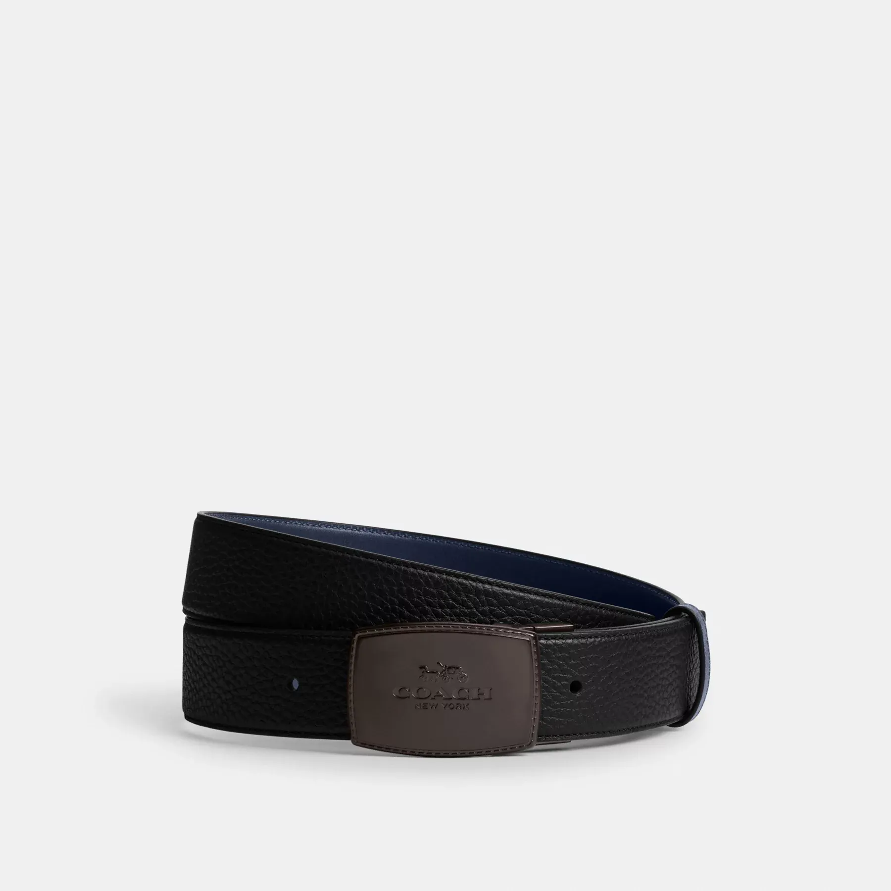 Stitched Plaque Buckle Cut-To-Size Reversible Belt, 38mm