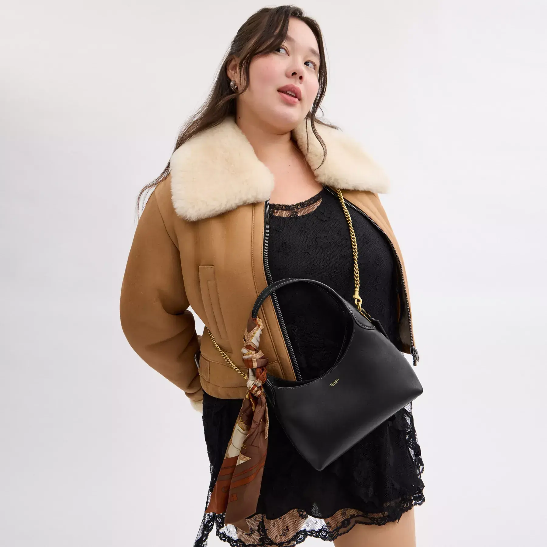 Tabby Bag Print Silk Wide Skinny Scarf