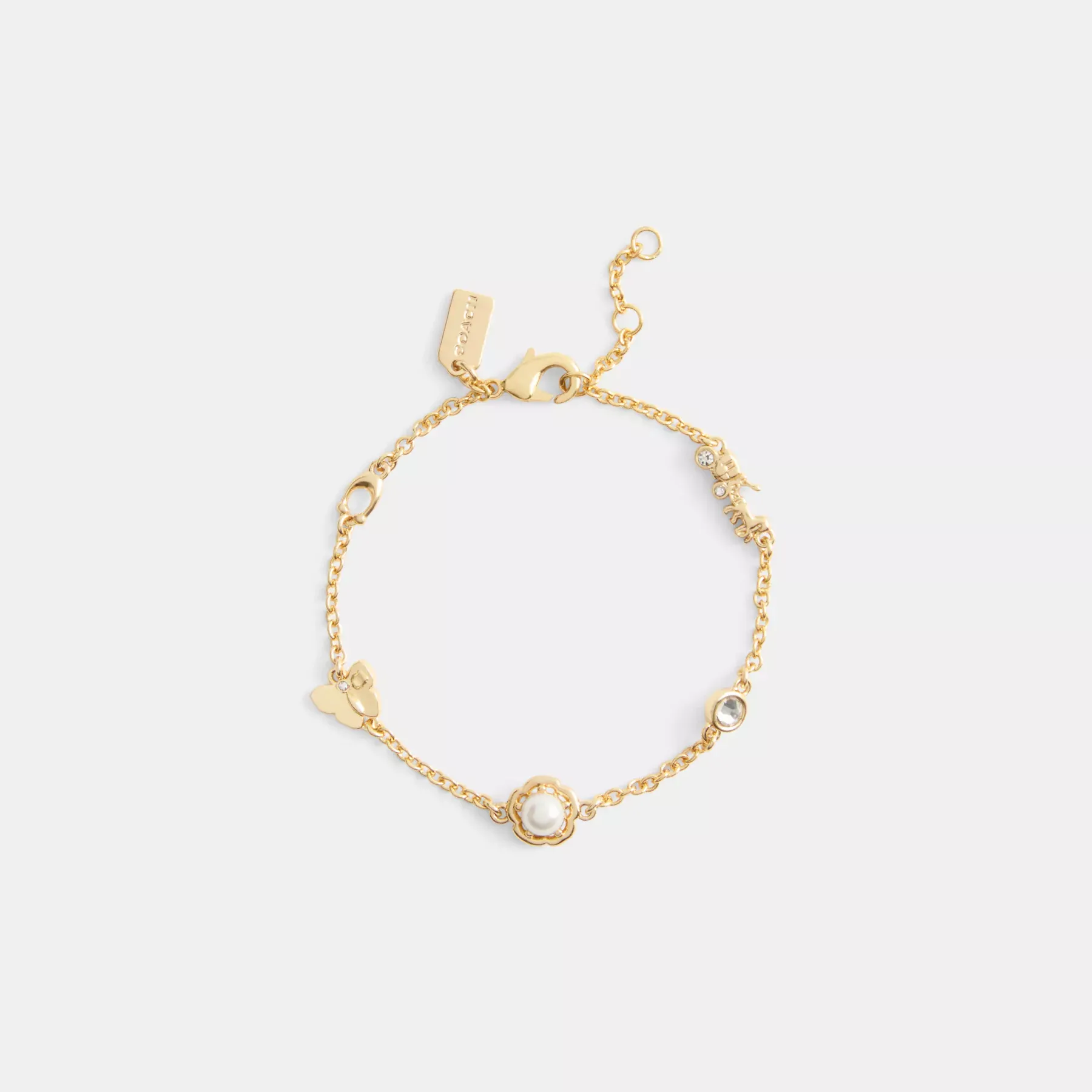 Tea Rose Pearl Linear Bracelet
