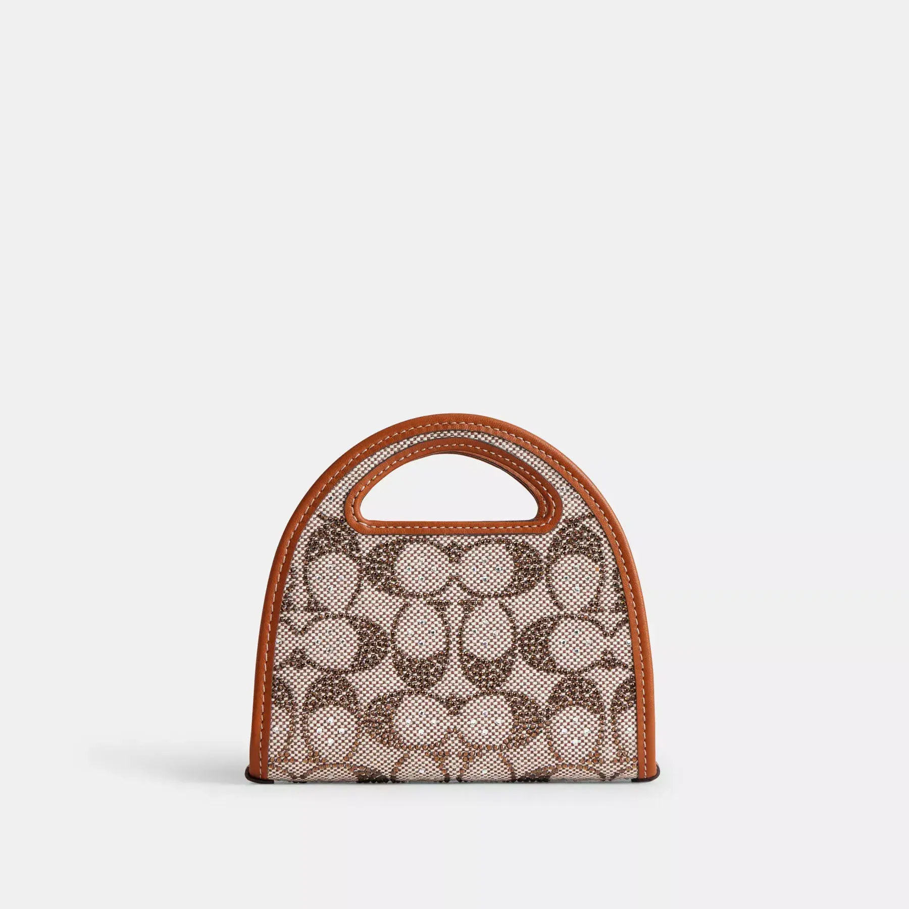 Top Handle Card Case In Crystal Signature Jacquard Top Handle Card Case In Crystal Signature Jacquard